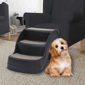 Escalera para perros plegable de 3 peldaños negra de , Escalones y rampas para mascotas - Ref: Foro24-171173, Precio: 50,84 €...
