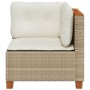 Sillón de esquina de jardín con cojines ratán sintético beige de , Sofás de exterior - Ref: Foro24-365904, Precio: 104,31 €, ...