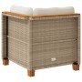 Sillón de esquina de jardín con cojines ratán sintético beige de , Sofás de exterior - Ref: Foro24-365904, Precio: 104,31 €, ...