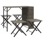 Juego de comedor de jardín plegable 5 piezas ratán PE gris de , Conjuntos de jardín - Ref: Foro24-365946, Precio: 171,65 €, D...