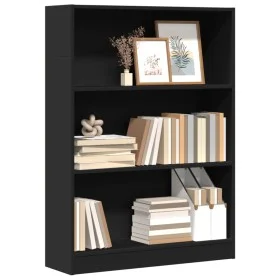 Estantería de madera de ingeniería negra 80x24x109 cm von , Bücherregale und Regale - Ref: Foro24-857836, Preis: 54,58 €, Rab...