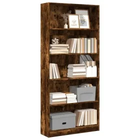 Estantería madera de ingeniería roble ahumado 80x24x176 cm de , Librerías y estanterías - Ref: Foro24-857857, Precio: 78,08 €...