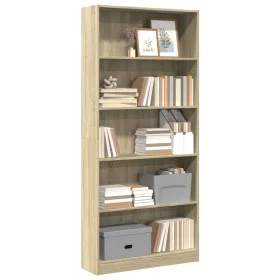 Estantería de madera de ingeniería roble Sonoma 80x24x176 cm de , Librerías y estanterías - Ref: Foro24-857855, Precio: 73,04...