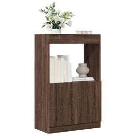 Aparador de madera de ingeniería marrón roble 63x33x100 cm de , Librerías y estanterías - Ref: Foro24-855103, Precio: 58,50 €...