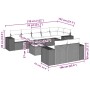 Set muebles jardín 9 pzas y cojines ratán sintético gris claro en Conjuntos de jardín | Comprar online en Foru.es