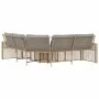 Sofá de jardín forma de L con cojines y taburete ratán PE beige de , Sofás de exterior - Ref: Foro24-365897, Precio: 351,26 €...