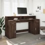 Escritorio con LED madera ingeniería marrón roble 160x55x91 cm de , Escritorios - Ref: Foro24-3309435, Precio: 189,03 €, Desc...