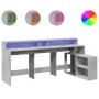 Escritorio con LED madera ingeniería gris hormigón 200x104x91cm de , Escritorios - Ref: Foro24-3309468, Precio: 190,30 €, Des...