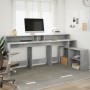 Escritorio con LED madera ingeniería gris hormigón 200x104x91cm de , Escritorios - Ref: Foro24-3309468, Precio: 190,30 €, Des...
