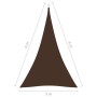 Toldo de vela triangular tela Oxford marrón 5x6x6 m de vidaXL, Sombrillas - Ref: Foro24-135841, Precio: 47,24 €, Descuento: %