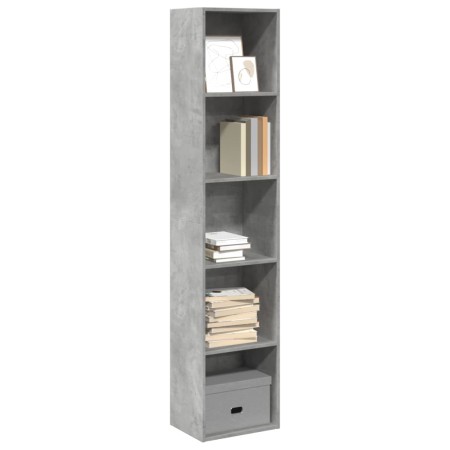 Estantería de madera de ingeniería gris hormigón 40x30x189 cm de , Librerías y estanterías - Ref: Foro24-857888, Precio: 58,6...