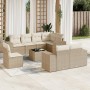 Set de sofás de jardín 9 pzas con cojines ratán sintético beige en Conjuntos de jardín | Comprar online en Foru.es