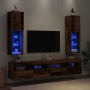 Muebles TV con luces LED 2 uds madera envejecida 30,5x30x102 cm de , Muebles TV - Ref: Foro24-857677, Precio: 101,57 €, Descu...