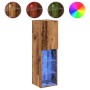 Muebles TV con luces LED 2 uds madera envejecida 30,5x30x102 cm de , Muebles TV - Ref: Foro24-857677, Precio: 101,57 €, Descu...