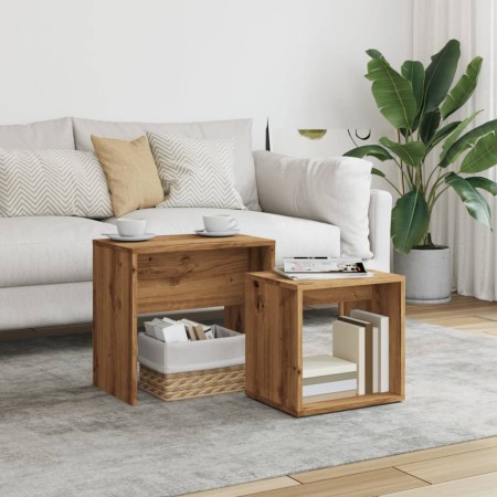 Mesas de centro apilables 2 uds madera ingeniería roble artisan de , Mesas de centro - Ref: Foro24-856051, Precio: 52,15 €, D...