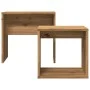 Mesas de centro apilables 2 uds madera ingeniería roble artisan by , Coffee table - Ref: Foro24-856051, Price: 50,69 €, Disco...