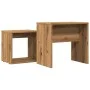 Mesas de centro apilables 2 uds madera ingeniería roble artisan by , Coffee table - Ref: Foro24-856051, Price: 50,69 €, Disco...