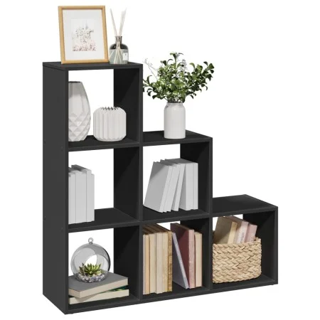 Librería divisor 3 niveles madera ingeniería negro 99x29x99 cm de , Librerías y estanterías - Ref: Foro24-857959, Precio: 61,...