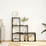 Librería divisor 3 niveles madera ingeniería negro 99x29x99 cm de , Librerías y estanterías - Ref: Foro24-857959, Precio: 61,...