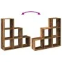 Librería divisor 3 niveles madera envejecida 99x29x99 cm de , Librerías y estanterías - Ref: Foro24-857965, Precio: 61,15 €, ...
