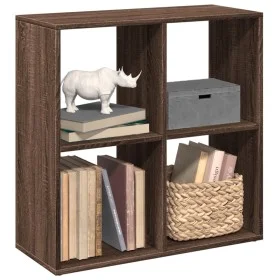 Librería divisor madera ingeniería marrón roble 69,5x29x69,5 cm de , Librerías y estanterías - Ref: Foro24-858009, Precio: 41...