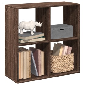 Librería divisor madera ingeniería marrón roble 69,5x29x69,5 cm de , Librerías y estanterías - Ref: Foro24-858009, Precio: 41...