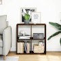 Librería divisor madera ingeniería marrón roble 69,5x29x69,5 cm de , Librerías y estanterías - Ref: Foro24-858009, Precio: 41...