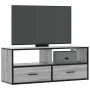 Mueble de TV madera y metal roble ahumado 100x31x39,5 cm de , Muebles TV - Ref: Foro24-848932, Precio: 71,40 €, Descuento: %