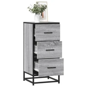 Aparador madera ingeniería y metal gris Sonoma 35,5x35x76 cm by , Sideboards - Ref: Foro24-848947, Price: 65,00 €, Discount: %