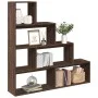 Librería divisora 4 niveles marrón roble 143,5x29x143,5 cm de , Librerías y estanterías - Ref: Foro24-858000, Precio: 92,25 €...