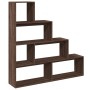 Librería divisora 4 niveles marrón roble 143,5x29x143,5 cm de , Librerías y estanterías - Ref: Foro24-858000, Precio: 93,75 €...