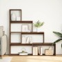 Librería divisora 4 niveles marrón roble 143,5x29x143,5 cm de , Librerías y estanterías - Ref: Foro24-858000, Precio: 93,75 €...