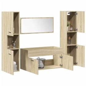 Juego de muebles de baño 4 pzas contrachapada roble Sonoma de , Muebles de baño - Ref: Foro24-3325000, Precio: 168,84 €, Desc...