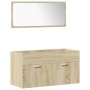 Juego de muebles de baño 4 pzas contrachapada roble Sonoma de , Muebles de baño - Ref: Foro24-3325000, Precio: 168,84 €, Desc...