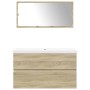 Set de muebles de baño 3 pzas madera contrachapada roble Sonoma de , Muebles de baño - Ref: Foro24-3325037, Precio: 218,03 €,...