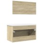 Set de muebles de baño 3 pzas madera contrachapada roble Sonoma de , Muebles de baño - Ref: Foro24-3325037, Precio: 218,03 €,...