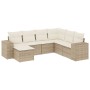 Set sofás de jardín 7 piezas y cojines ratán sintético beige en Conjuntos de jardín | Comprar online en Foru.es