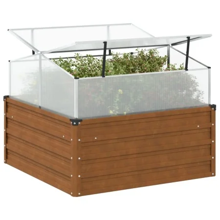 Jardinera con invernadero acero oxidado de , Maceteros y jardineras - Ref: Foro24-4008962, Precio: 106,73 €, Descuento: %