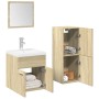 Set de muebles de baño 3 pzas madera contrachapada roble Sonoma de , Muebles de baño - Ref: Foro24-3324995, Precio: 81,74 €, ...