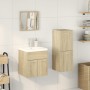 Set de muebles de baño 3 pzas madera contrachapada roble Sonoma de , Muebles de baño - Ref: Foro24-3324995, Precio: 81,74 €, ...