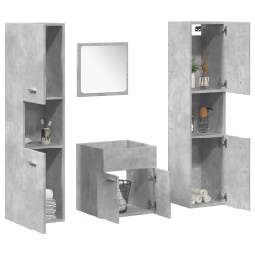 Juego muebles de baño 4 pzas madera contrachapada gris hormigón de , Muebles de baño - Ref: Foro24-3324873, Precio: 150,51 €,...