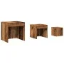 Stackable tables, set of 3, aged engineered wood by , Side tables - Ref: Foro24-856686, Price: 68,80 €, Discount: %