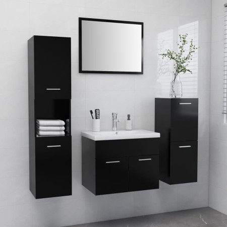 Juego de muebles de baño madera de ingeniería negro de , Muebles de baño - Ref: Foro24-3071091, Precio: 268,86 €, Descuento: %