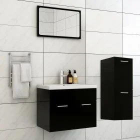 Juego de muebles de baño madera de ingeniería negro de , Muebles de baño - Ref: Foro24-3071451, Precio: 238,99 €, Descuento: %