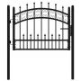 Black coated steel pointed spear fence gate 103x120cm by , garden gates - Ref: Foro24-151089, Price: 139,21 €, Discount: %