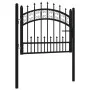 Black coated steel pointed spear fence gate 103x120cm by , garden gates - Ref: Foro24-151089, Price: 139,21 €, Discount: %