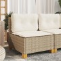 Sofá de jardín sin reposabrazos con cojines ratán PE beige de , Sofás de exterior - Ref: Foro24-365907, Precio: 88,03 €, Desc...