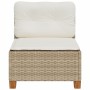 Sofá de jardín sin reposabrazos con cojines ratán PE beige de , Sofás de exterior - Ref: Foro24-365907, Precio: 88,03 €, Desc...