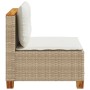 Sofá de jardín sin reposabrazos con cojines ratán PE beige de , Sofás de exterior - Ref: Foro24-365907, Precio: 88,03 €, Desc...