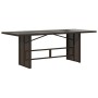 Mesa de jardín superficie vidrio ratán PE marrón 190x80x75 cm de , Mesas de jardín - Ref: Foro24-365603, Precio: 178,34 €, De...